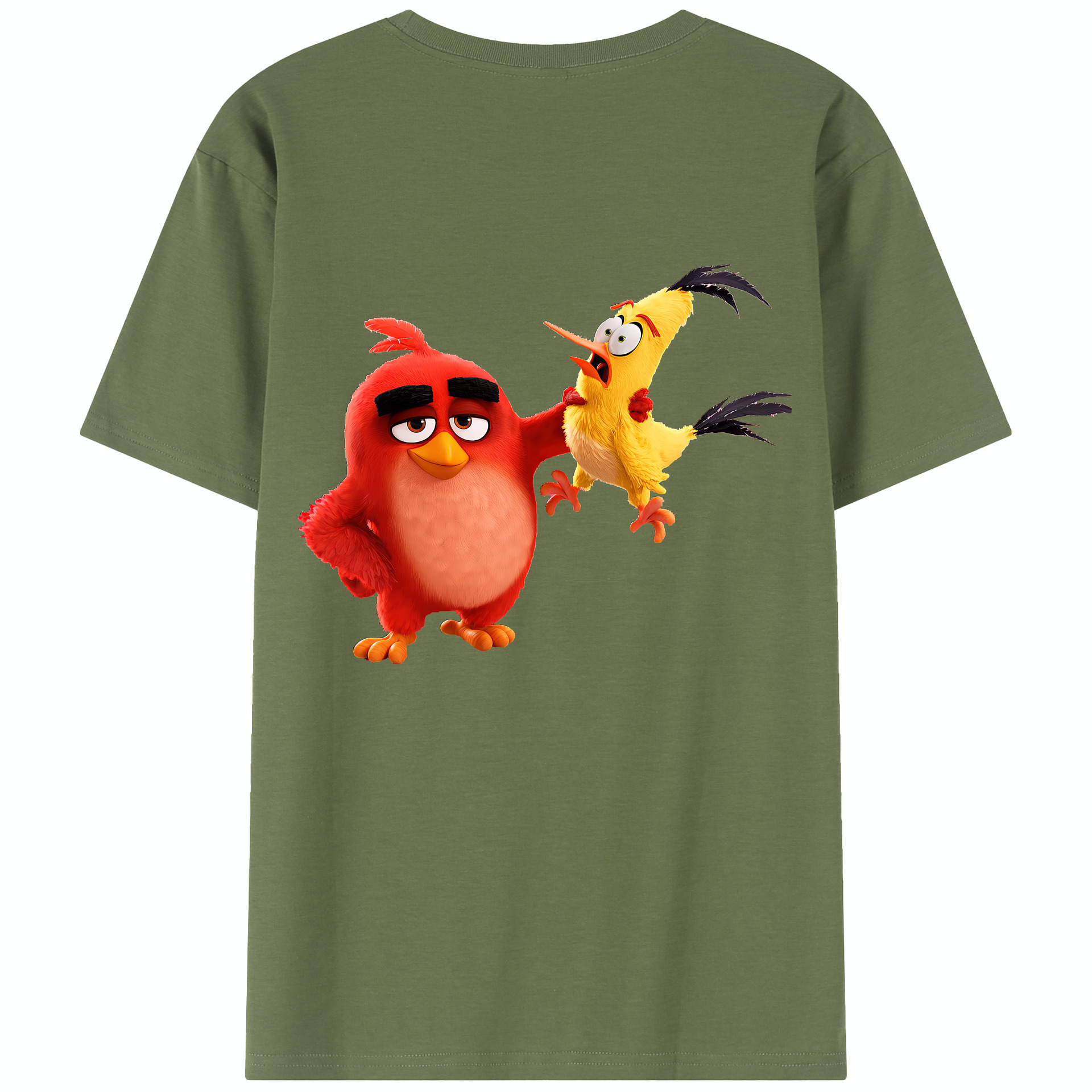 （画像用） Angry Birds アングリーバード 綿100％半袖Tシャツ（背面プリント）